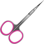 Staleks Pro Smart 40 Type 3 Cuticle Scissors front view showing pink silicone inserts