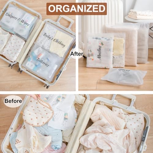 Manwu 14pcs hospital bags showing frosted semi-transparent design