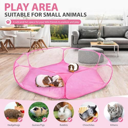 Rypet pop-up pet enclosure shown with small pets playing inside