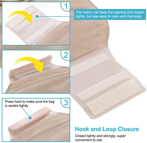 VLOOKUP medical grade drainable pouches showing non woven fabric backing and integrated carbon filter