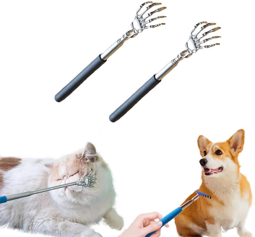 Compact pocket size pet massage stick collapsed for easy storage.