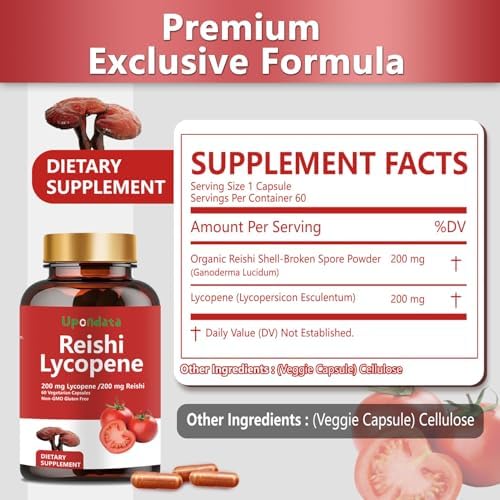 Upondata Reishi Lycopene supplement bottle cap and seal view