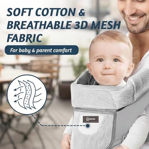 Baby carrier with head support for newborn comfort