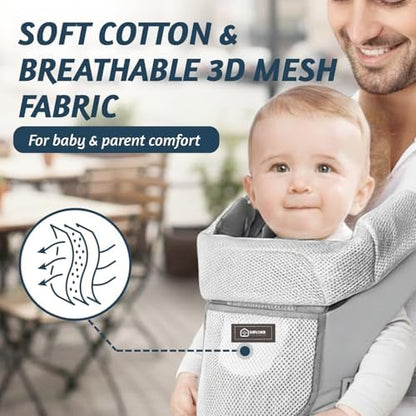Baby carrier with head support for newborn comfort