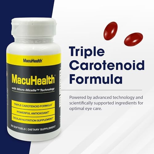 Macuhealth ocular nutrition supplement softgels close up