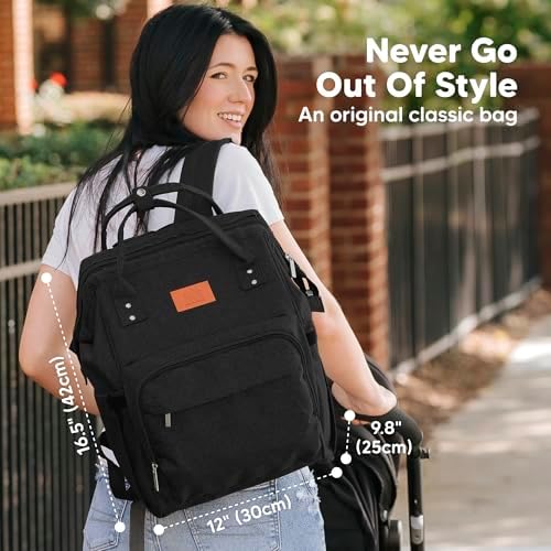 KeaBabies Original Baby Diaper Bag Backpack side view with bottle pockets