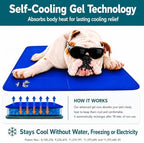 Durable non toxic nylon dog cooling mat folded flat for travel