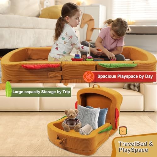 Liftoza travel crib showing the integrated safety rail side bumpers