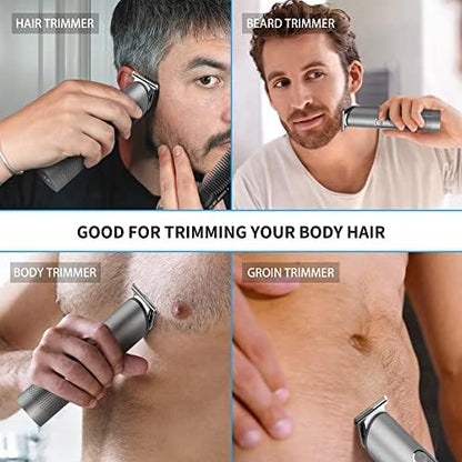 PRITECH rechargeable hair clipper packaging contents illustrating the complete set for face and body
