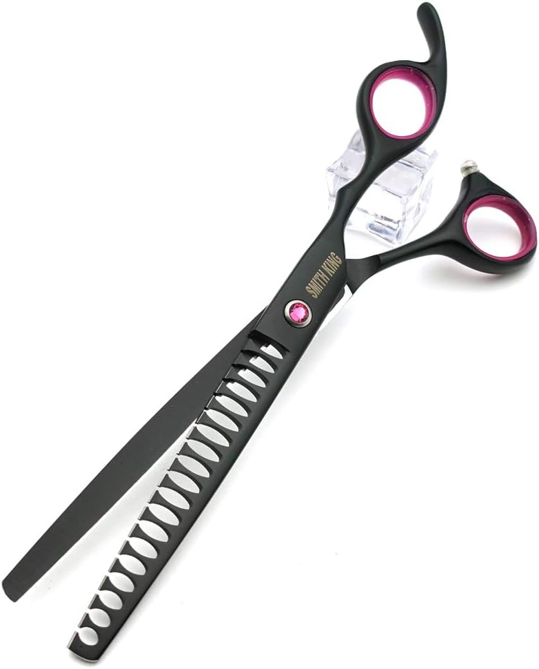 Premium four piece stainless steel pet shear kit with styling comb