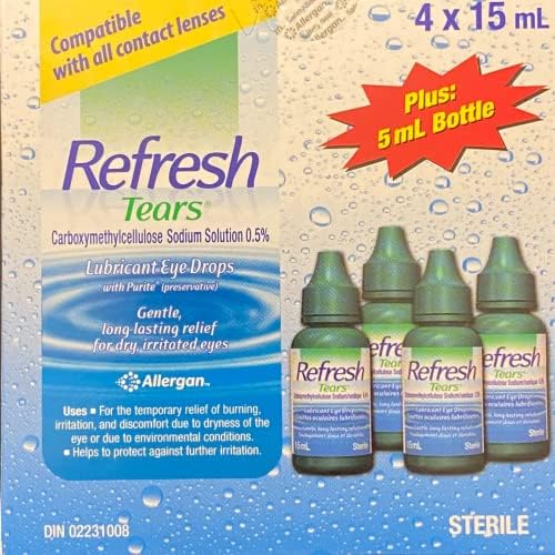 Refresh Tears Lubricant Eye Drops for dry eye relief packaging