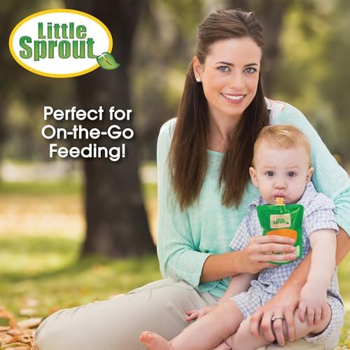 Sprout Cups baby food maker packaging displaying all included accessories and starter storage pouches.