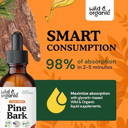Wild & Organic Pinus Pinaster liquid dietary supplement nutritional information label