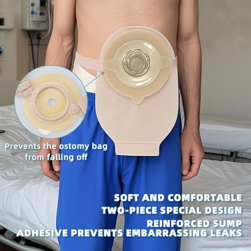 Ostomy belt showcasing elastic material and hook and loop closure