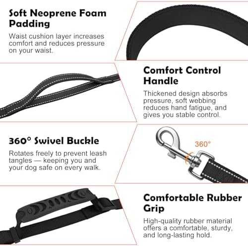XiaZ shock absorbing bungee dog leash for running and jogging
