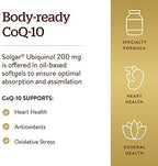 Solgar Ubiquinol supplement packaging and gold cap
