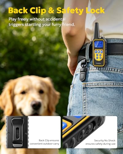 Dog wearing Heaflex training collar outdoors