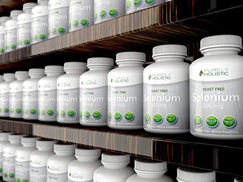 Purely Holistic imported premium selenium 200 micrograms vegan mineral supplement packaging side view