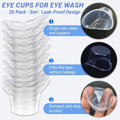 Hexinging portable plastic eyewash cups individual 5ml units for travel.
