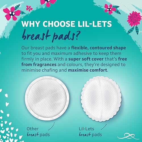 Individually wrapped Lil-Lets nursing pads for travel