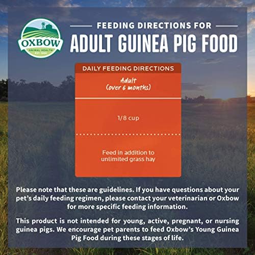 Oxbow garden select adult guinea pig food feeding guide information