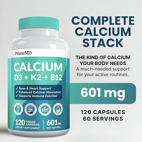 PrimeMD 4-in-1 supplement label showing 600mg calcium strength