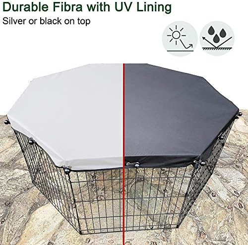YGCASE imported eight panel weather proof shade top protecting small puppies from outdoor sunlight