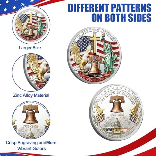 Back view of the Highergo United States 250th anniversary souvenir coin with 1776 and 2026 dates.