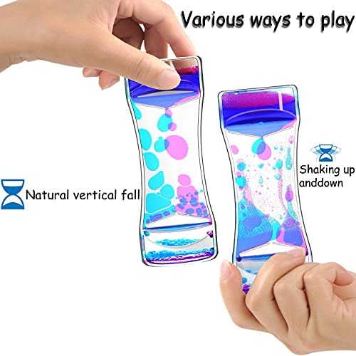 Side profile of colorful liquid motion timer sensory toy