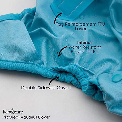 Kanga Care Rumparooz Double Leg Gusset Reusable Cloth Diaper Cover Newborn Snap | Aquarius 4-15 lbs - Image 3