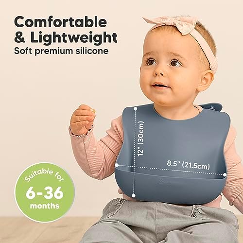 KeaBabies silicone bibs for baby-led weaning and solids