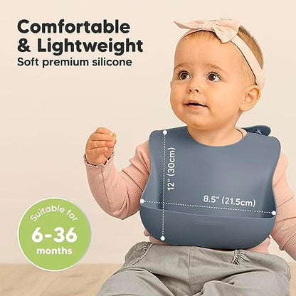 KeaBabies silicone bibs for baby-led weaning and solids
