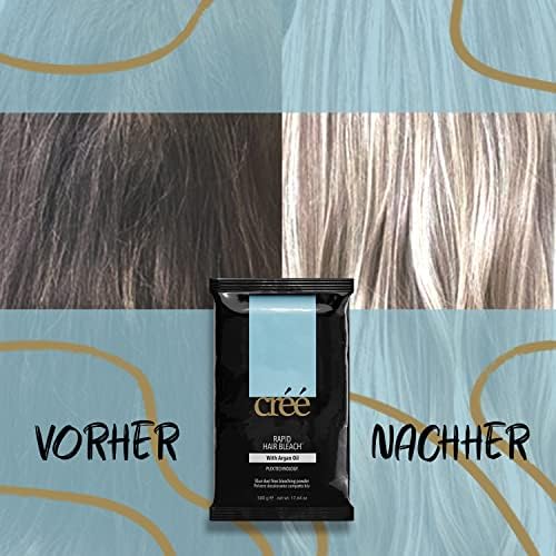 CrÃ©Ã© dust free blue bleaching powder for professional hair lightening side view
