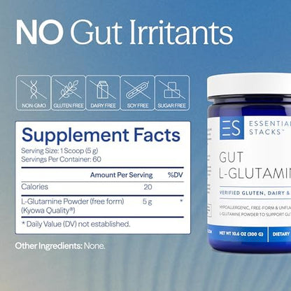 Authentic Essential Stacks L-Glutamine powder imported product