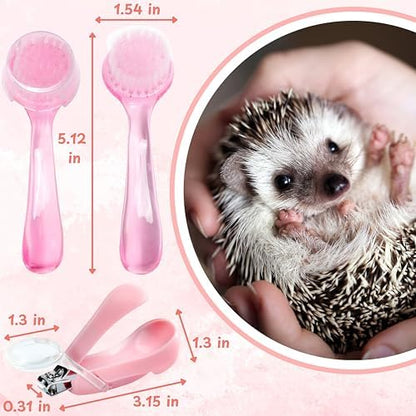 Premium pink pocket pet grooming tools including magnifier clipper and cleaning brush