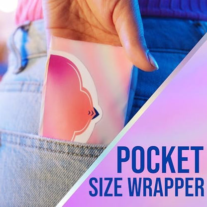 Always Pocket with FlexFoam technology showing quiet open wrapper