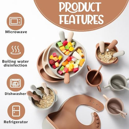 Yinder baby led weaning essentials set arranged for display