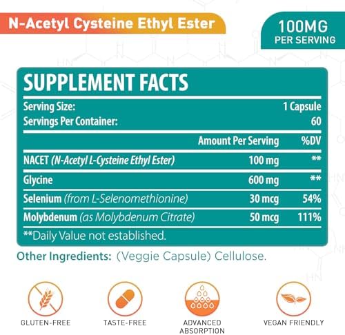 Lipmaxmall NACET 100mg capsules bottle packaging