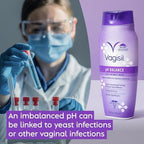 Vagisil feminine hygiene wash bottles showing LactoPrebiotic label