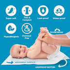 Kindersense portable waterproof changing mat liners unfolded dimensions view
