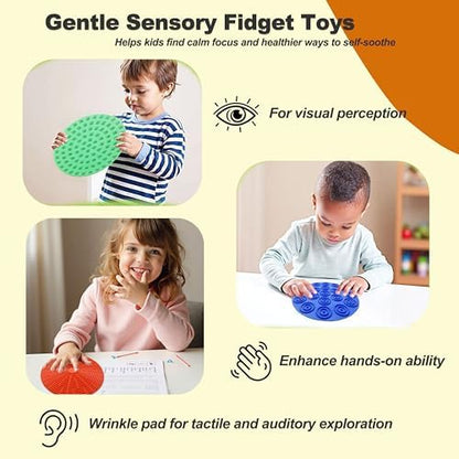 LIHBCAIYI colorful silicone tactile pad being folded easily to demonstrate portable travel-friendly design.