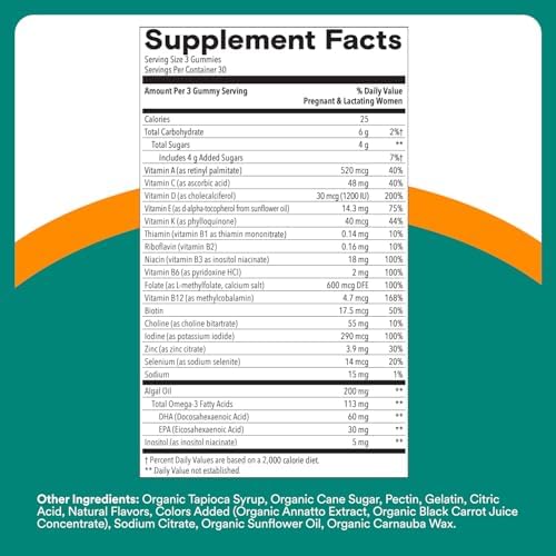 SmartyPants Prenatal supplement health benefits highlights