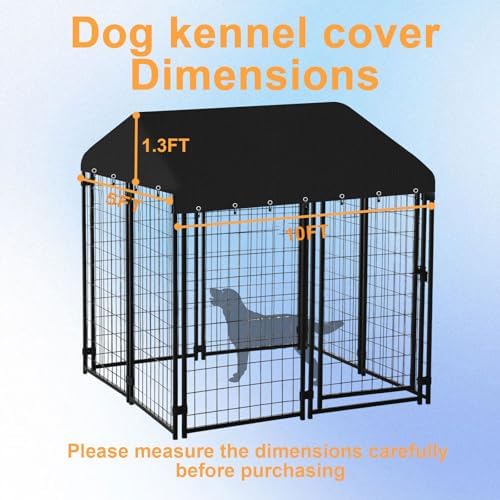 Outdoor dog kennel replacement shade top close up on secure elastic bungee cords