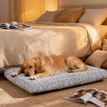 Dog Beds Large Sized Dog, Washable Durable Pet Bed, Deluxe Plush Soft & Comfortable Dog Crate Bed Pad for Large, Jumbo, Medium, Small Dogs Breeds, 35"X 23"-XL, Light Gray - Image 7