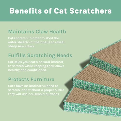 Three piece cat scratcher set with door clips