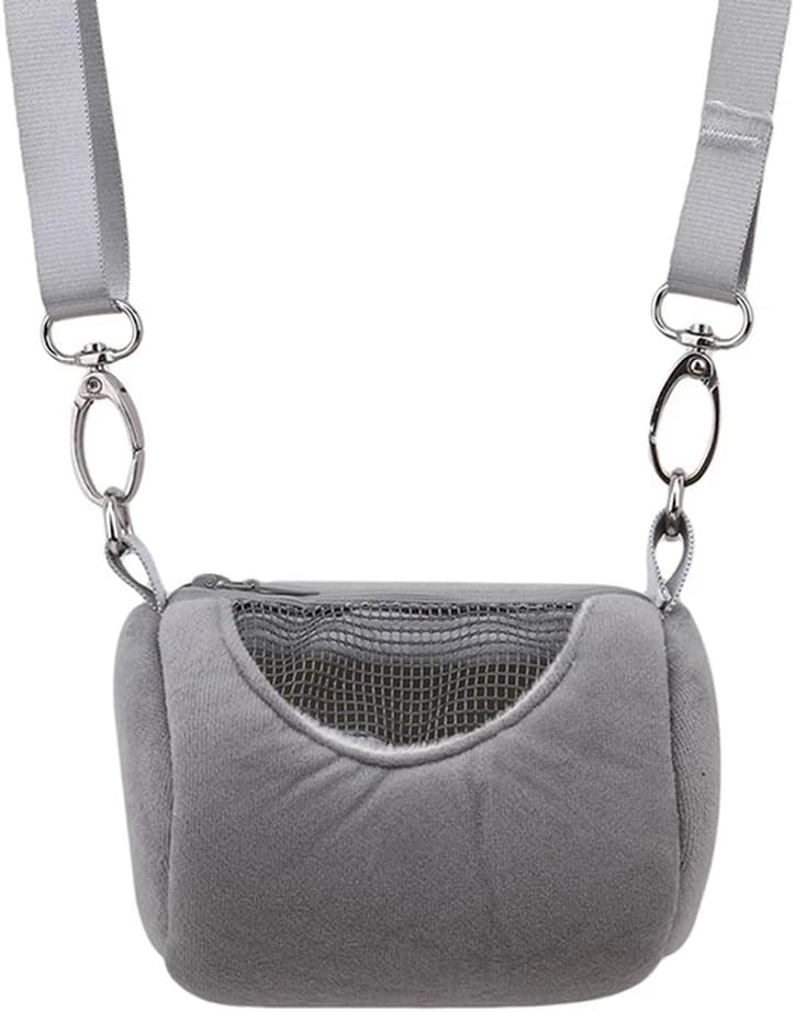 Hamster Carrier Bag with Breathable Window Portable Small Pet Carriers Soft-Sided Hands-Free Shoulder Strap Hamster Bag for Short Distance Travel Outdoor Check-Up Dwarf Hamsters Rats Mice - Image 1