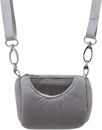 Hamster Carrier Bag with Breathable Window Portable Small Pet Carriers Soft-Sided Hands-Free Shoulder Strap Hamster Bag for Short Distance Travel Outdoor Check-Up Dwarf Hamsters Rats Mice - Image 1