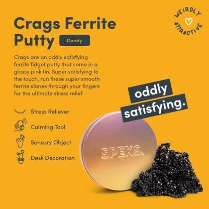 Speks Crags Ferrite Putty medium set showing over 500 smooth magnetic stones being molded by hand