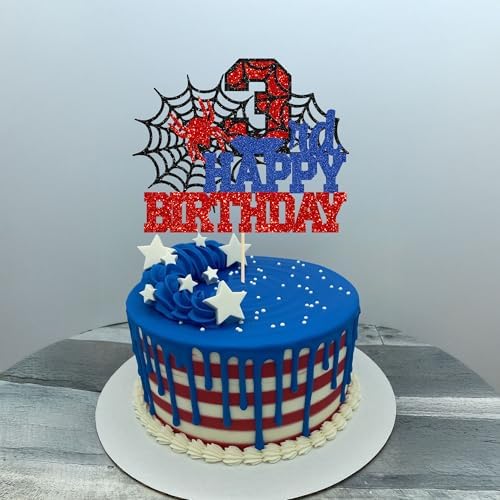 Glitter cardstock spider topper for children birthday party
