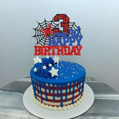 Glitter cardstock spider topper for children birthday party